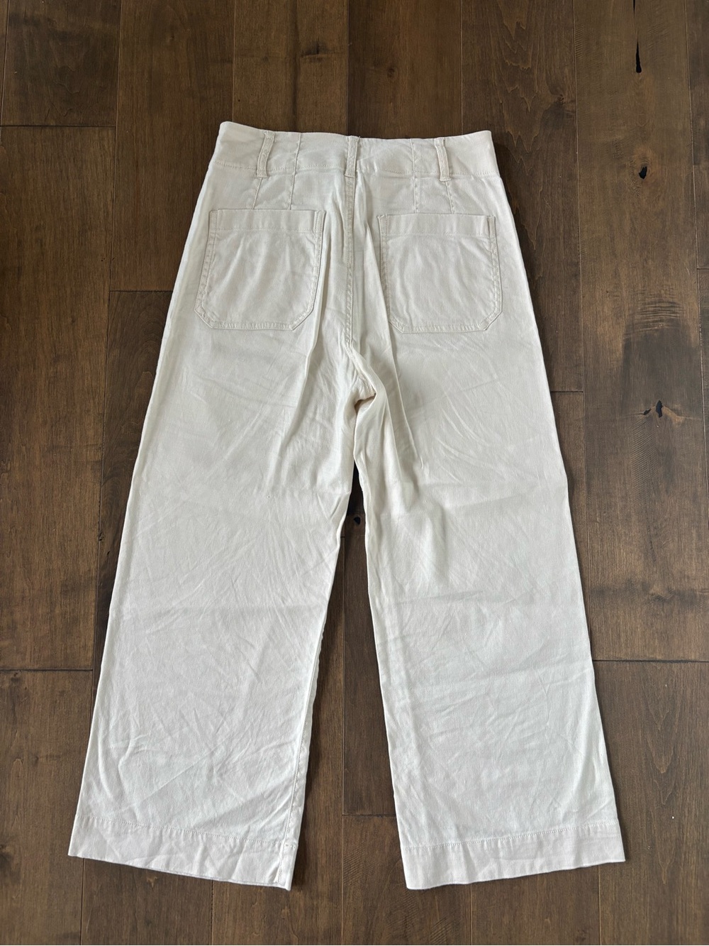 Maeve, High-Rise Wide-Leg Women's Pants in Cream, 28 - Picture 9 of 13